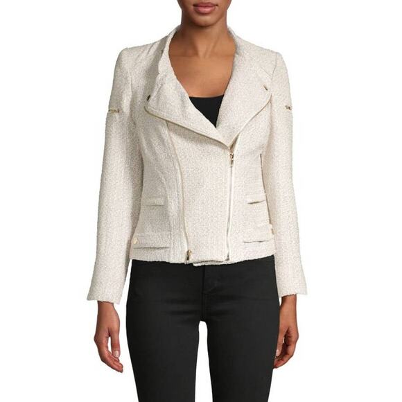 Dolce Cabo Tweed Moto Jacket with Gold Details - Picture 1 of 16